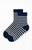 John Galt Women's Navy & White Striped Crew Socks - 0679601600327
