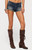 Edikted Women's Distressed Hem Denim Micro Shorts - 0267609690074