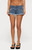 Edikted Women's Studded Frayed Low Rise Denim Shorts - 0267609690080
