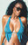 Pacsun Women's Blue Sunflower Halter Bikini Top - 0810603590108040