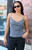 John Galt Women's Dark Gray Button Tank Top - 0704601600301