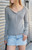 John Galt Women's Medium Gray Zelly Ribbed Long Sleeve Top - 0704601601891