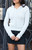 John Galt Women's Silver Cable Knit Hooded Sweater - 0796601600254