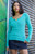 John Galt Women's Teal Zelly Ribbed Long Sleeve Top - 0704601601831