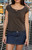 John Galt Women's Brown Noa Eyelet Short Sleeve Top - 0704601602080