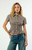 Daisy Street Women's Honey Plaid Short Sleeve Polo Top - 0731600250030