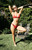 Rhythm Women's Red Textured High Cut Bikini Bottom - 0825483770075