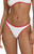 Billabong Women's Red & White Ribbed Hike High Cut Cheeky Bikini Bottom - 0825611030033