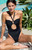 Pacsun Women's Black Nicole Shine Halter One Piece Swimsuit - 0801451180017001