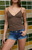 John Galt Women's Medium Blue Distressed Micro Jean Shorts - 0842601600372
