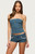 Edikted Women's Zenna Beaded Denim Corset Top - 0263609690340