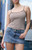 John Galt Women's Brown & White Striped Skylar Tank Top - 0704601602093