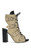 AZALEA WANG Women's Loom Taupe Block Sandal Booties - 0275611590070