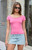 John Galt Women's Pink Bonnie Off-The-Shoulder Top - 0704601602016