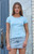John Galt Women's Light Blue Hailie Short Sleeve Top - 0704601602061