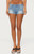 Edikted Women's Whitlie Contrast Stitch Jean Micro Shorts - 0266609690131