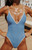 VYB Women's Blocked Riley Plunge Back One Piece Swimsuit - 0270610670028