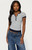 Edikted Women's Regin Striped Ribbed Henley Top - 0262609690108