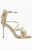 AZALEA WANG Women's Evanthe Gold Floral Stiletto Sandals - 0275611590142