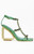 AZALEA WANG Women's Schantelle Green Jeweled Wedge Sandals - 0275611590147