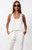 WEWOREWHAT Women's White Deep U Tank Top - 0731486420002