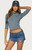 Edikted Women's Esti Striped Quarter Sleeve Top - 0263609690544