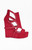 AZALEA WANG Women's Xareni Red Wedge Sandals - 0275611590169