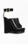 AZALEA WANG Women's Tana Black Platform Wedge Sandals - 0275611590179