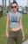 John Galt Women's Gray Ashlyn New York 88 Cropped T-Shirt - 0704601602225