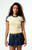 adidas Women's Yellow Knit Short Sleeve Crop Top - 0740000250005