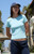 John Galt Women's Light Blue Loreen Short Sleeve Top - 0704601602157