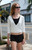 John Galt Women's White Quarter Sleeve Wrap Sweater Top - 0704601602124