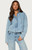 Edikted Women's Jaysi High Neck Denim Bomber Jacket - 0272609690006