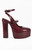AZALEA WANG Women's Felicia Burgundy Croc Platform Pumps - 0275611590198