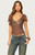 Edikted Women's Ciri Sequin Mesh V-Neck Top - 0263609690614