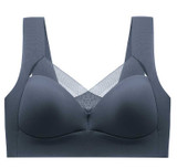 One-Piece Fixed Cup Lace Back Shaping Seamless Bra for Women