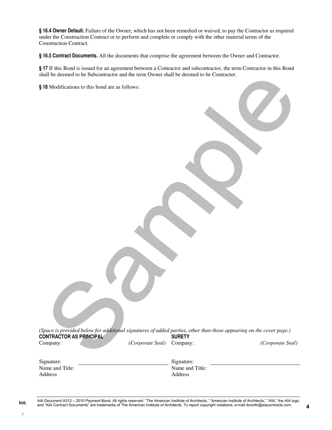 A312-2010 Payment Bond