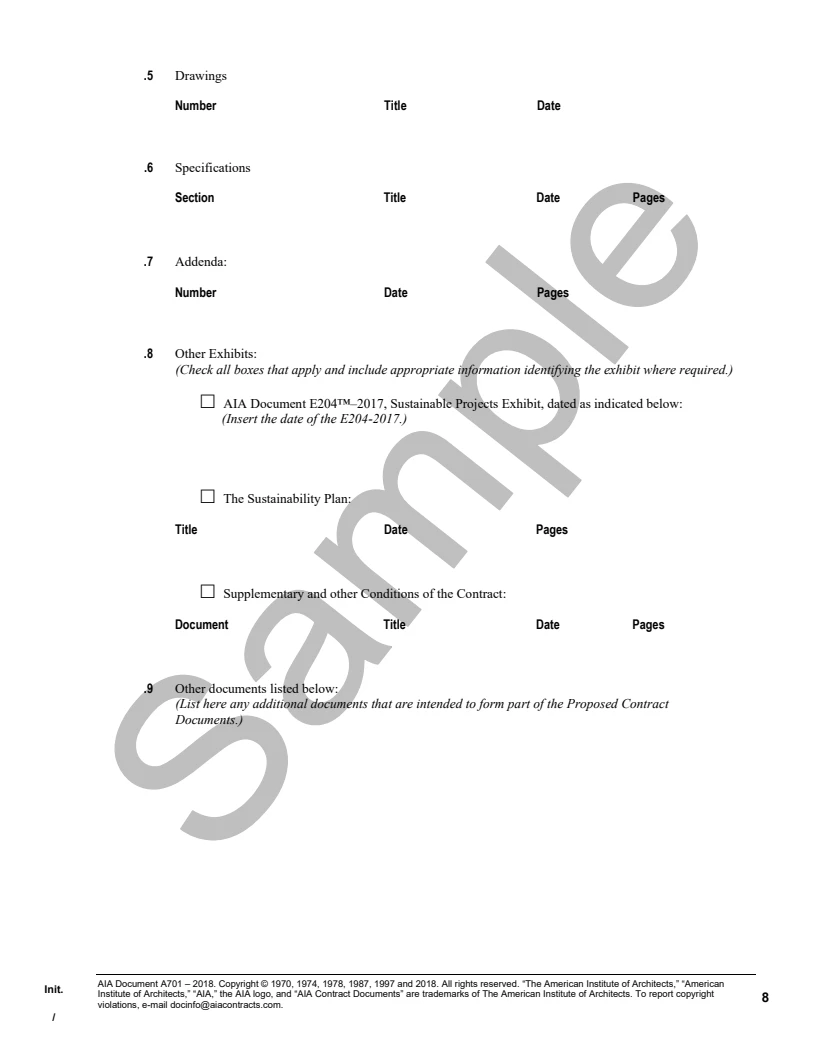 A701: Instructions to Bidders | AIA Contract Documents