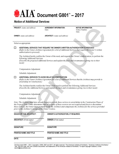 G801-2017- Notice of Additional Services