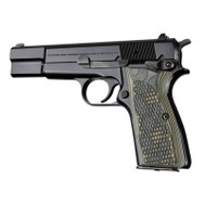 Hogue Browning Hi-Power Piranha G10 Grip - G-Mascus Green