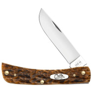 Case Peach Seed Jig Amber Bone CS Sod Buster Jr Pocket Knife