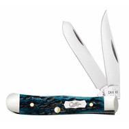 Case Peach Seed Jig Mediterranean Blue Bone Tiny Trapper Pocket Knife