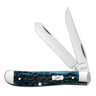 Case Peach Seed Jig Mediterranean Blue Bone Mini Trapper Knife