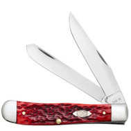 Case Dark Red Bone Jig CV Trapper Knife
