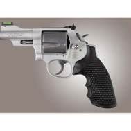 Hogue S&W K&L Frame Round Butt Conversion Finger Grooves Piranha G10 Grips - Solid Black