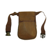 Boyt Bob Allen Classic Series Divided Distressed Leather Shell Pouch with Belt - Brown