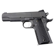 Hogue 1911 Govt Model Chain Link G10 Grip - Solid Black