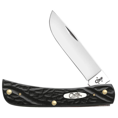 Jigged Rough Black Synthetic Sod Buster Jr Knife