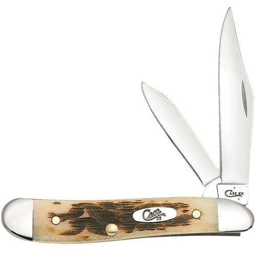 Case Peach Seed Jig Amber Bone Peanut Knife