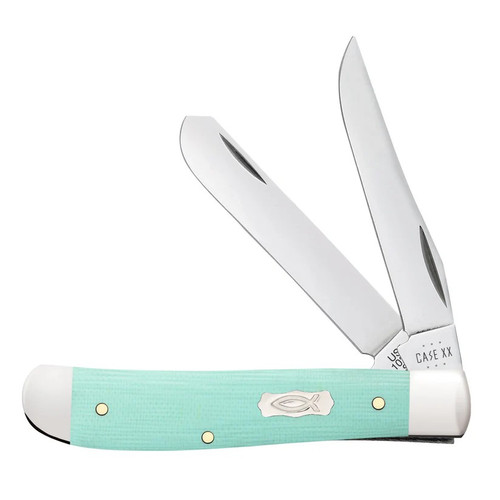 Case Smooth Seafoam Green G-10 Mini Trapper Knife